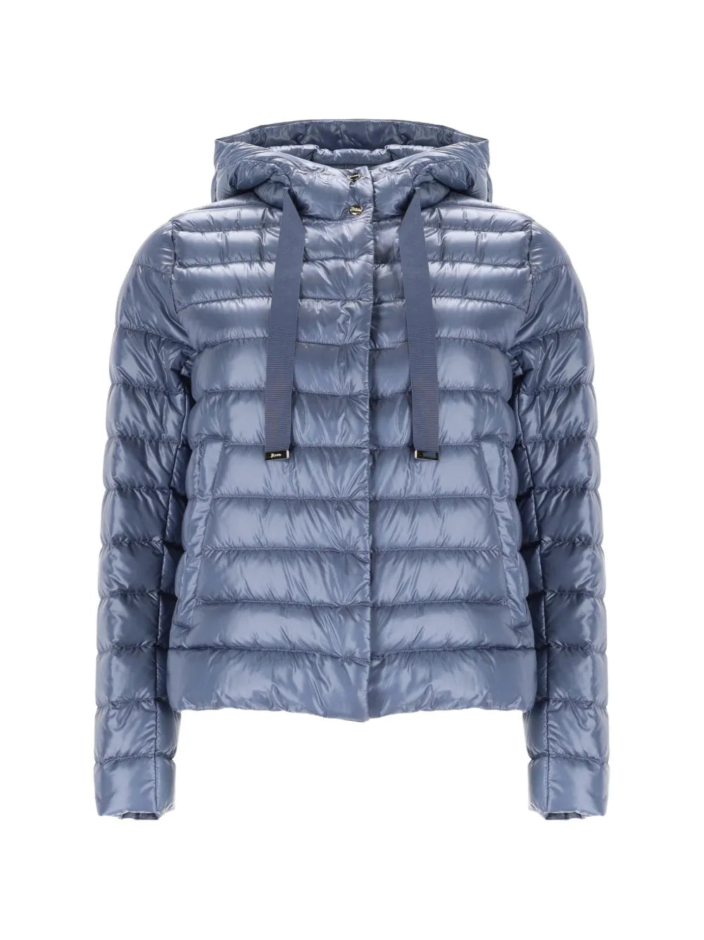 Quilted Hooded Down Jacket — Blue