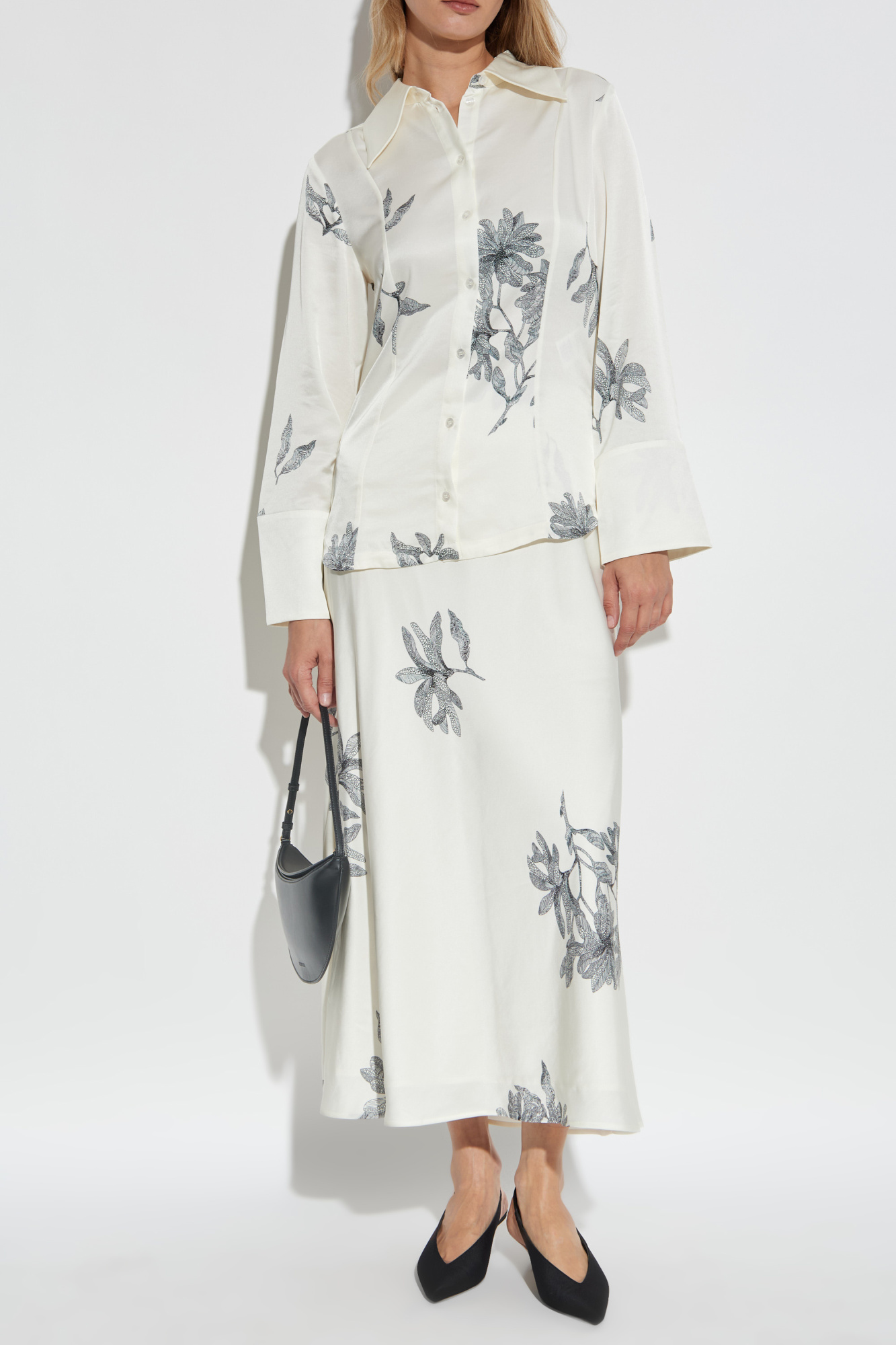 "Rossiannas Satin" Shirt, Women's, White