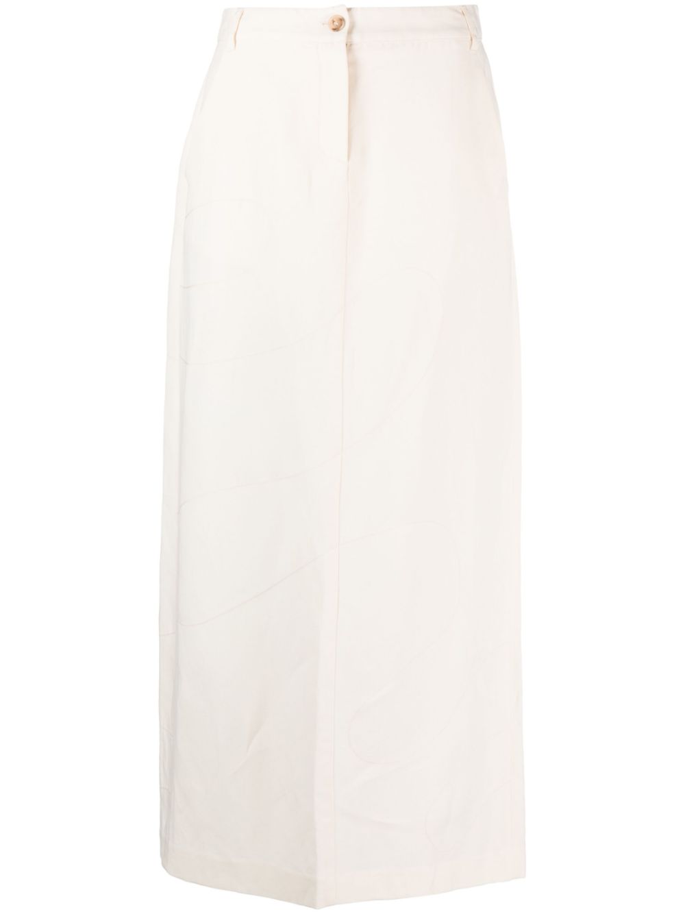 X Daniëlle Cathari decorative-stitching straight skirt - Neutrals