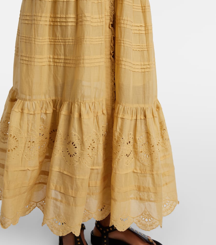 Paule lace-trimmed cotton maxi dress