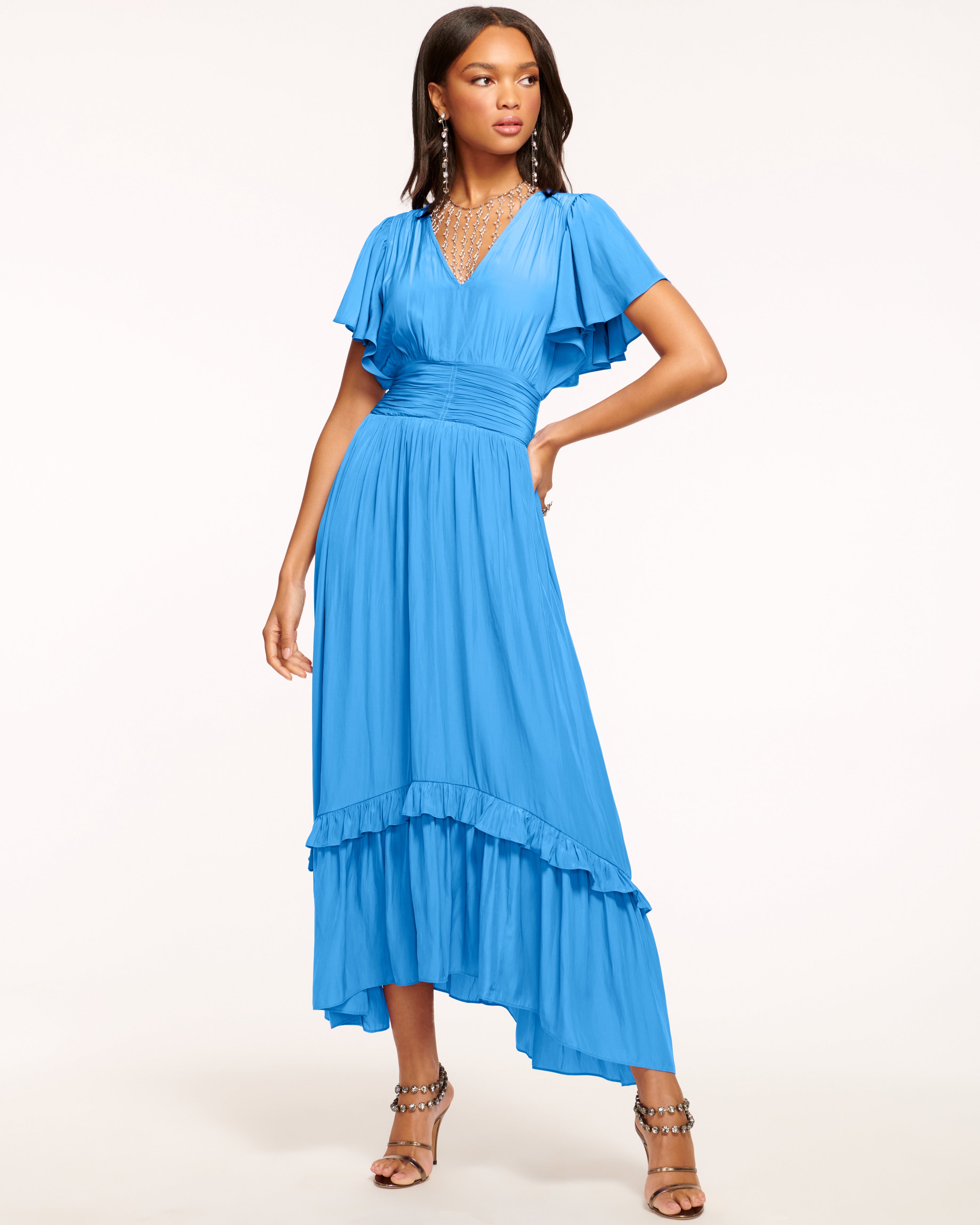 Joanie Short Sleeve Maxi Dress in Black