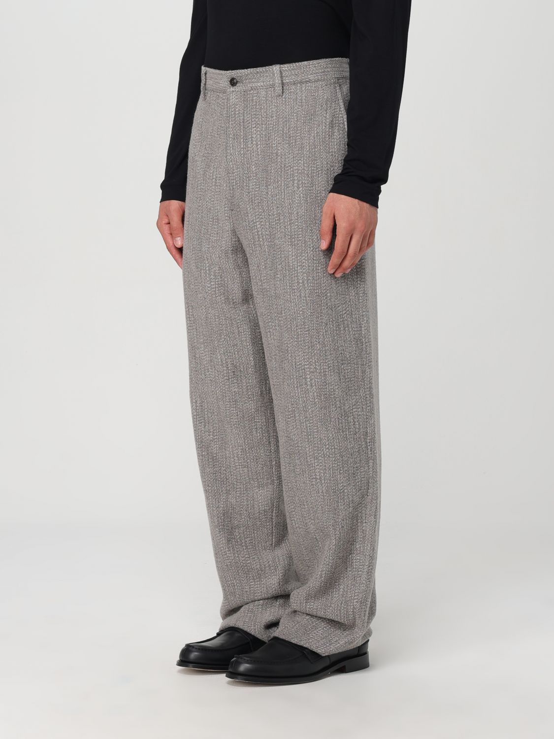 Cropped straight-legged trousers - Grey
