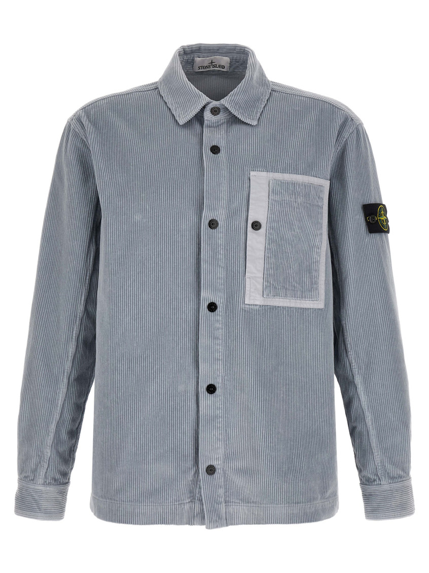 Grey Logo Corduroy Overshirt