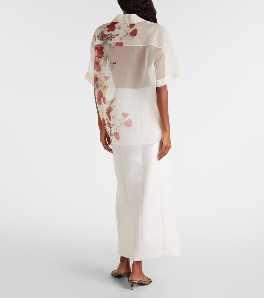 Riordan floral sheer silk organza shirt