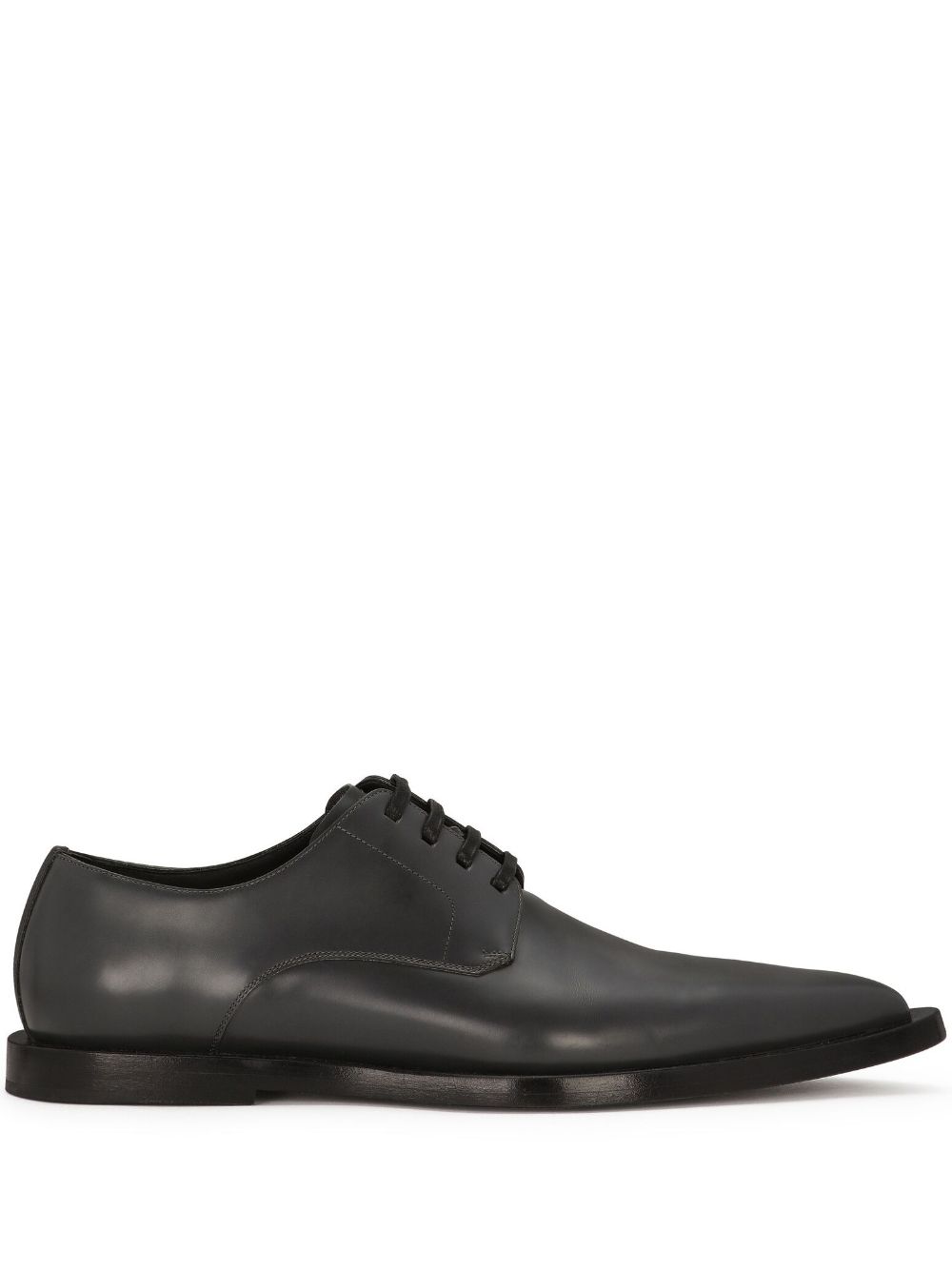 Leather pointed derby shoes - Black