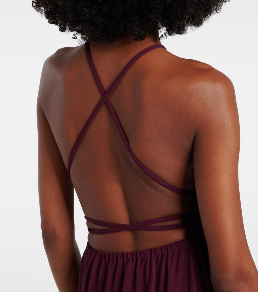 Ines halterneck jersey midi dress