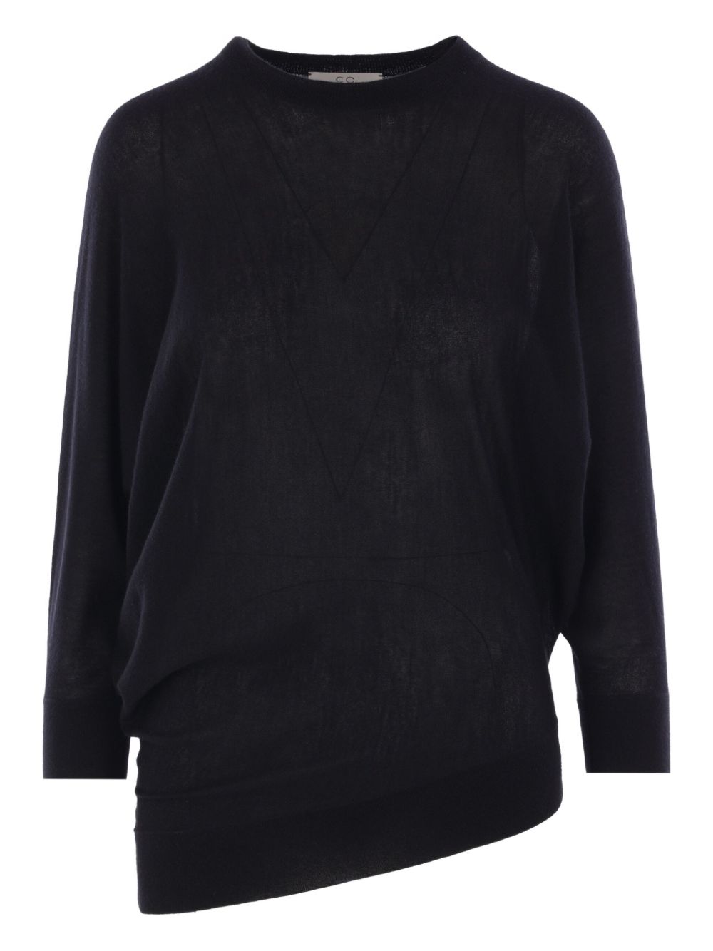 Co asymmetrical-hem sweater - Black