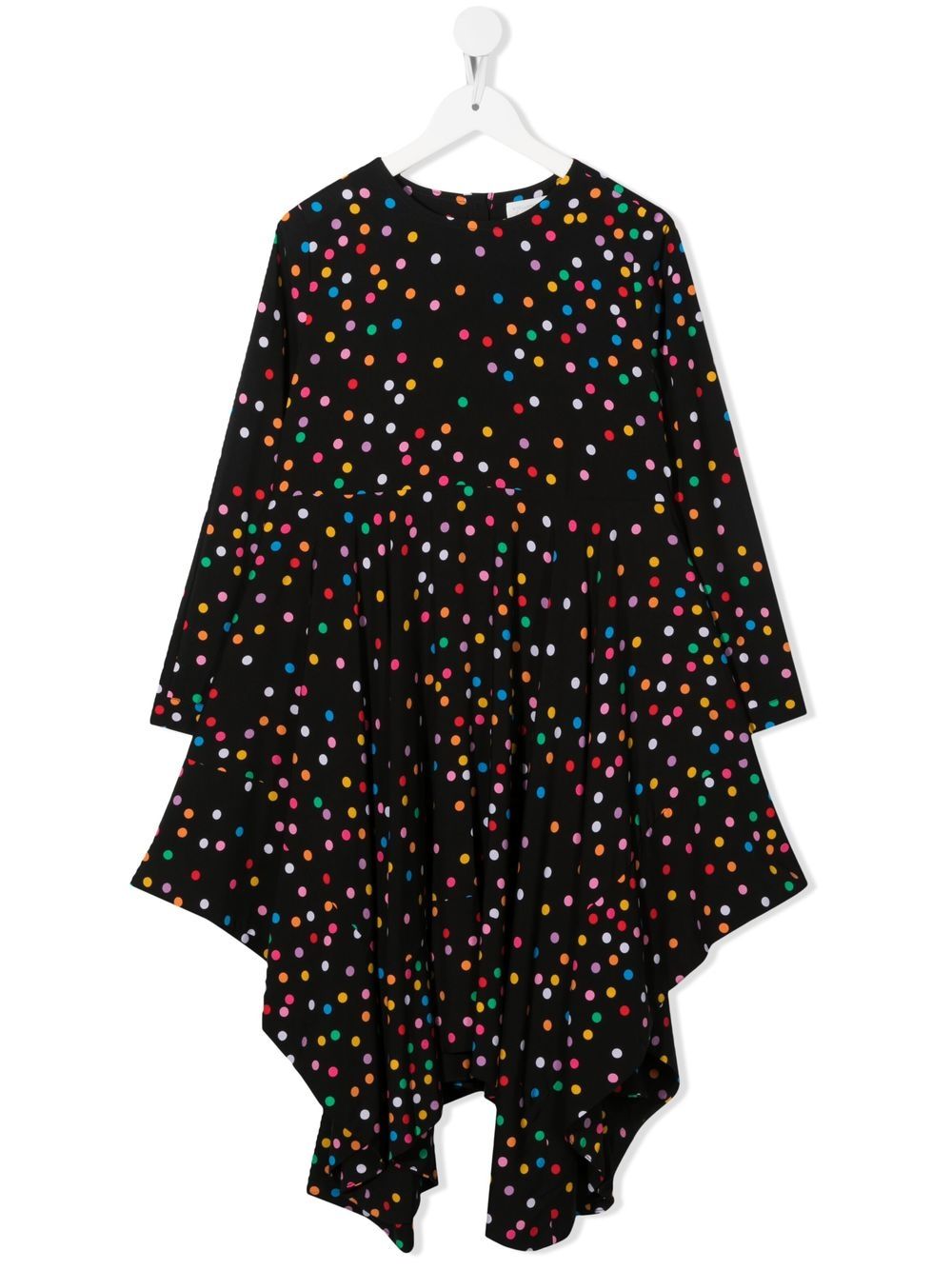 Spot-print draped dress - Black