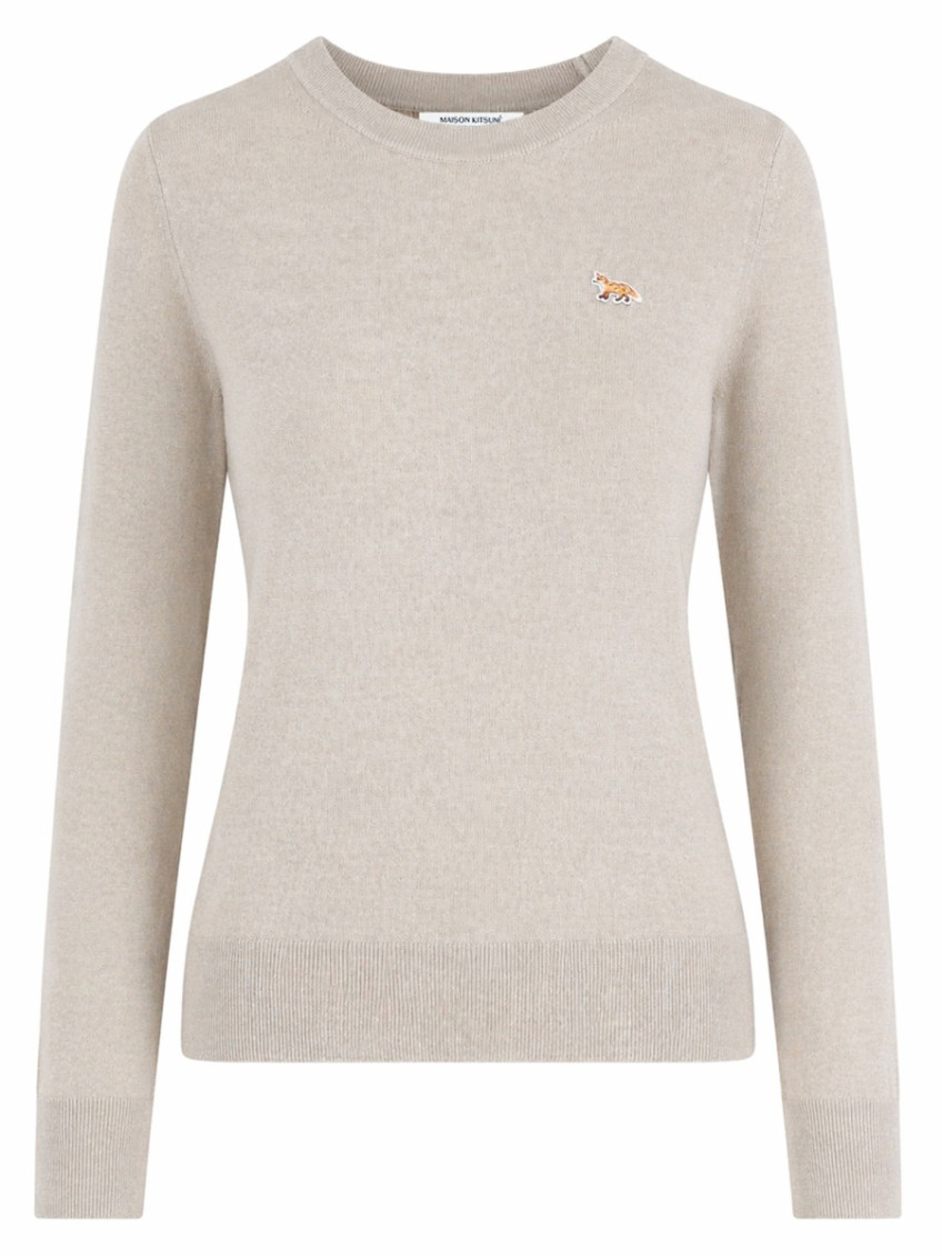 Maison Kitsuné - knitwear with ribbed cuffs and crew neck