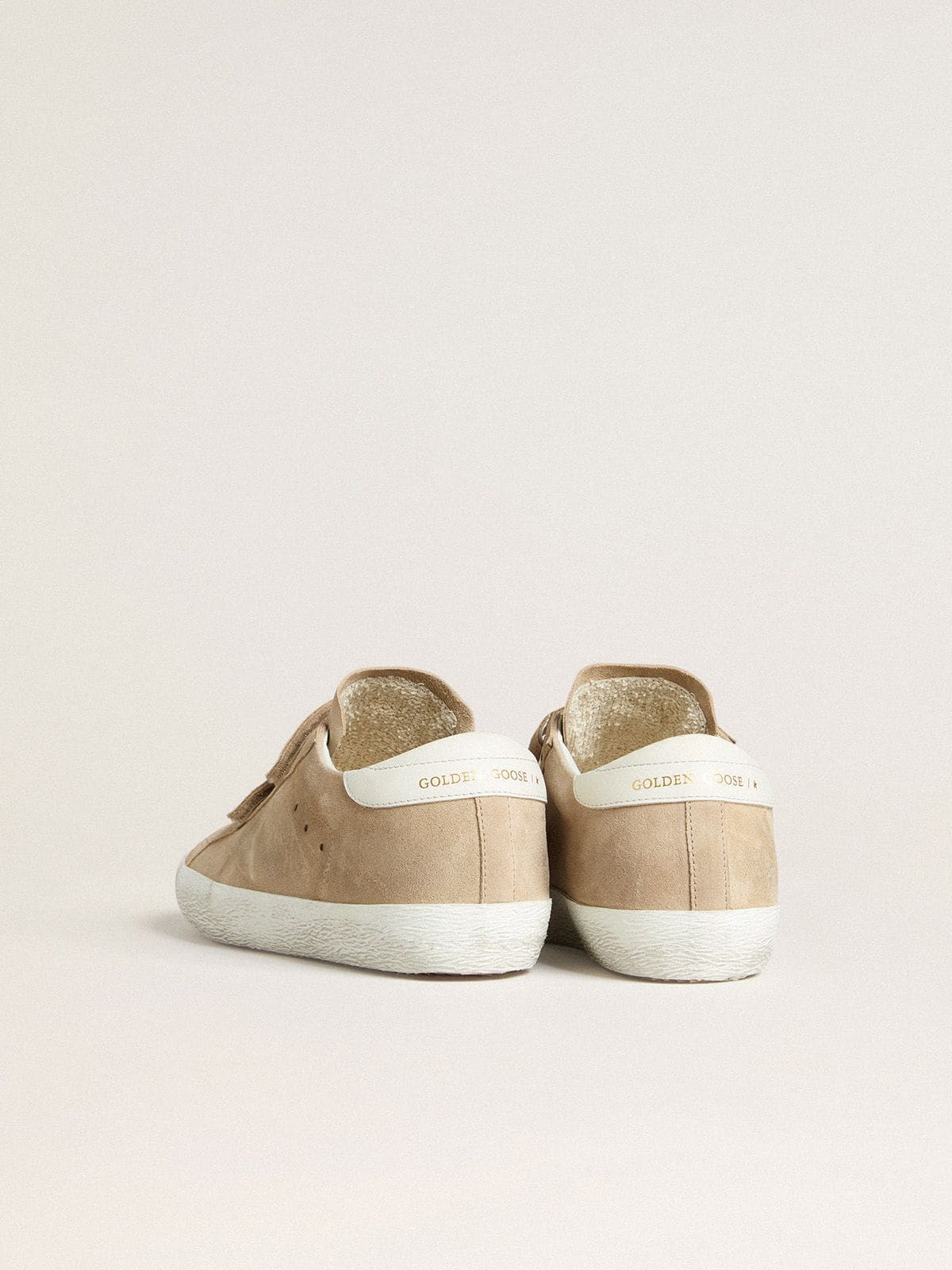 Golden Goose - Women’s Old School In Beige Suede With White Leather Heel Tab, Woman