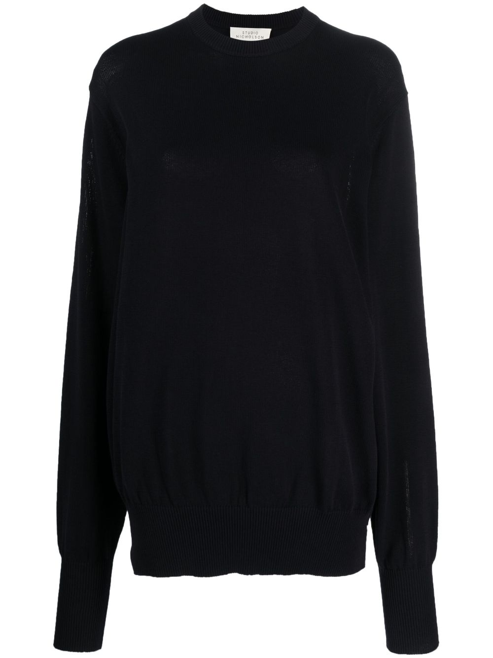 Fine-knit cotton jumper - Blue
