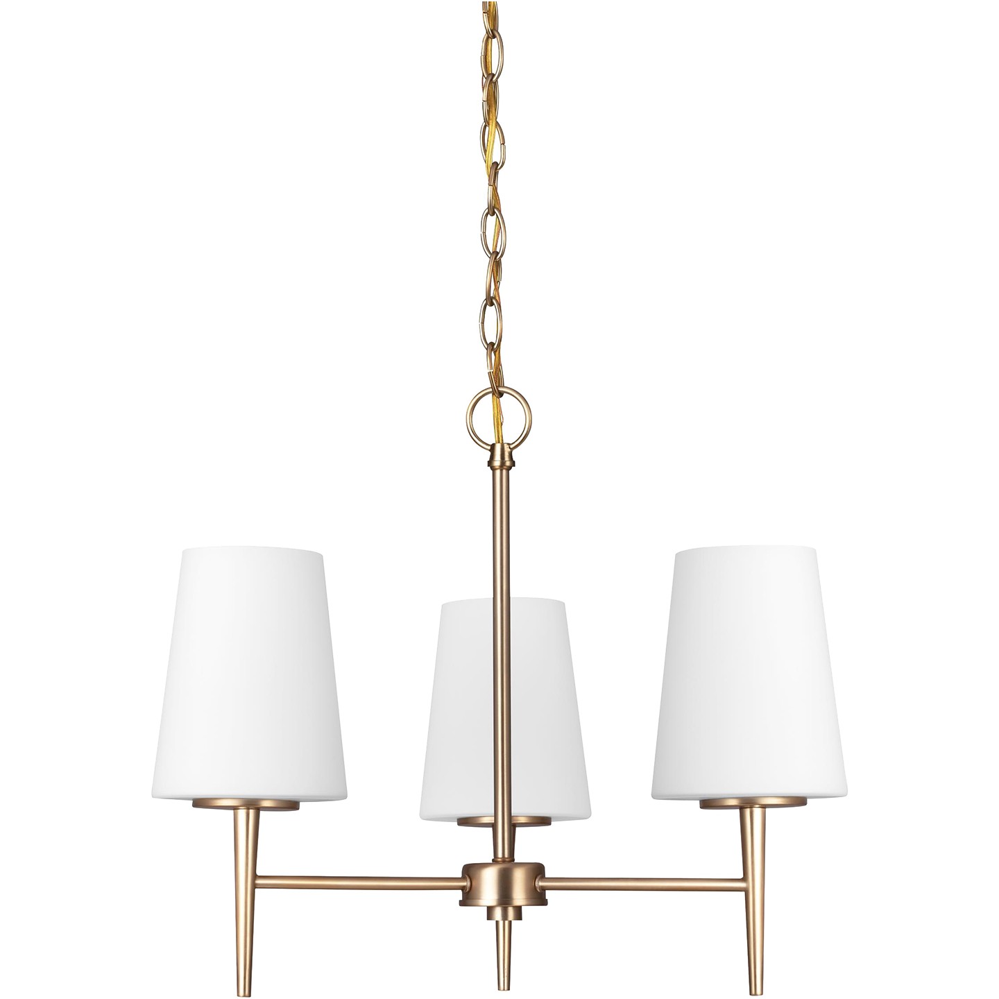 Satin Brass Chandelier from the Driscoll Collection