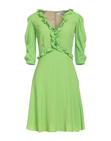 Woman Mini dress Lime green Size 4 Acetate, Silk
