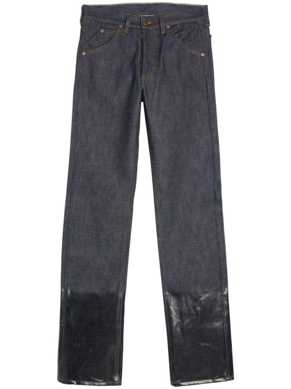 Selvedge mid-rise straight jeans - Blue
