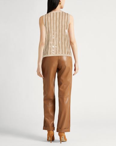 Woman Sweater Beige Size M Linen