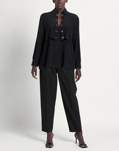 Woman Top Black Size 10 Acetate, Silk