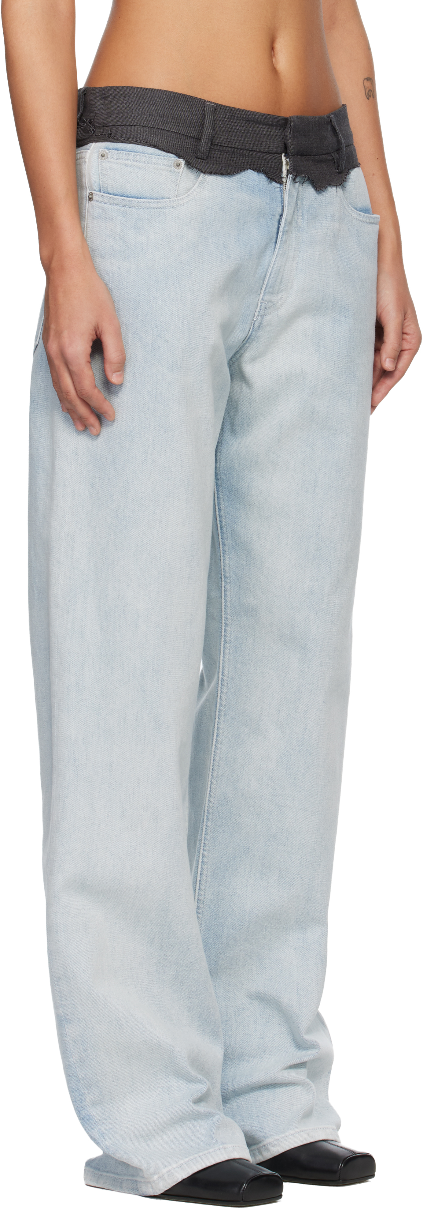 Blue Straight-Leg Jeans