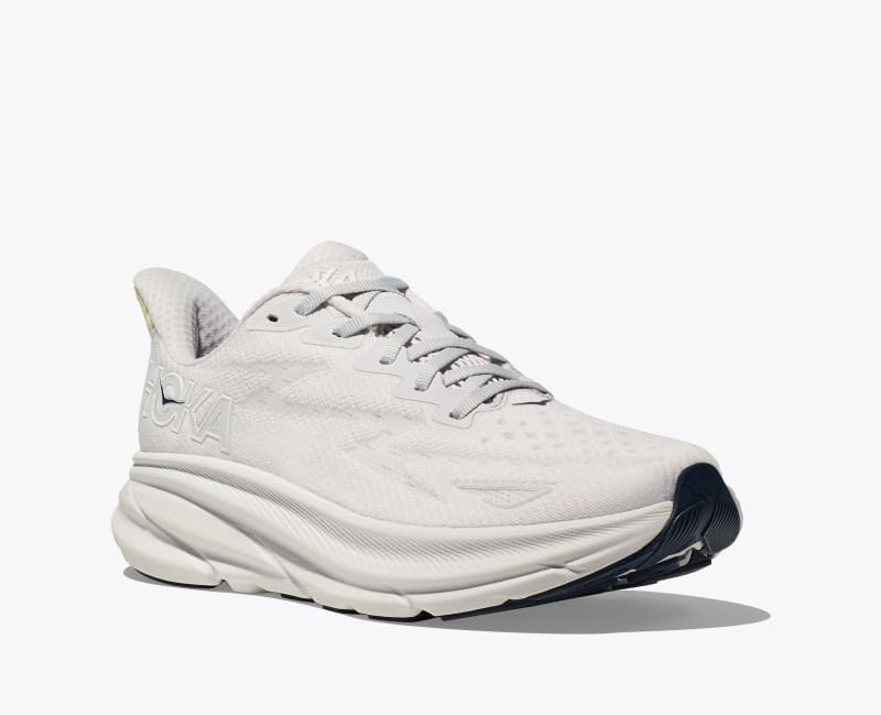 HOKA Women's Clifton 9 Shoes in Cosmic Grey/White