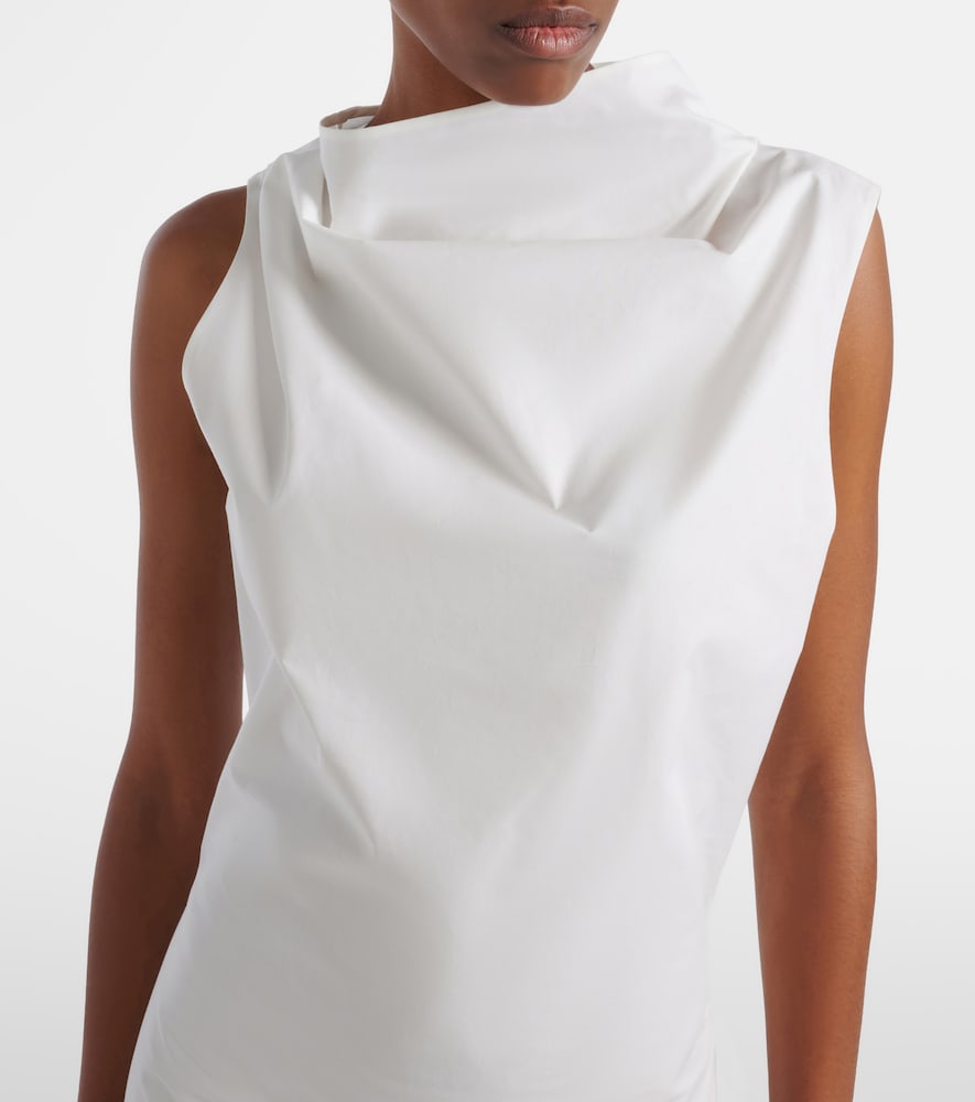 Astor draped cotton poplin minidress