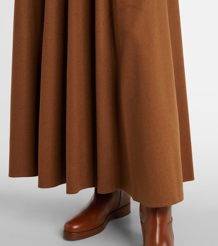 Camel hair maxi skirt