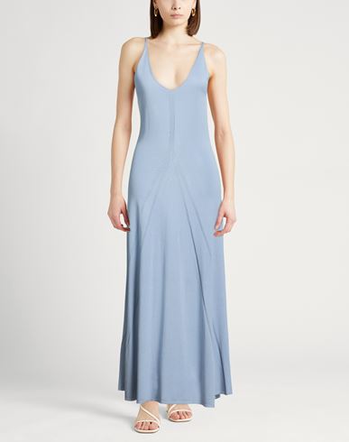 Woman Maxi dress Slate blue Size L Cotton, Viscose