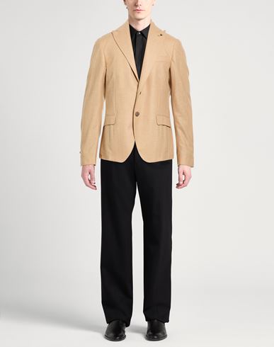 Man Blazer Sand Size 40 Virgin Wool, Polyamide, Cashmere