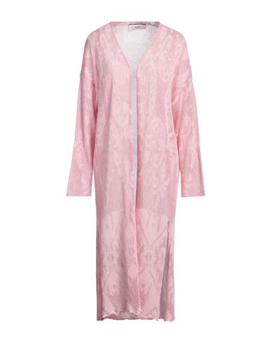 Akep Woman Cardigan Pink Size S Cotton, Polyamide, Viscose, Polyester, Metallic Polyester