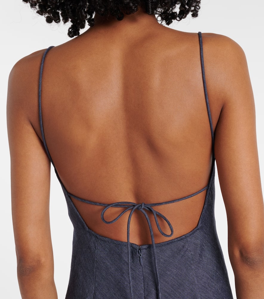 Paolo linen-blend midi dress