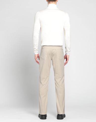 Man Pants Beige Size 36 Cotton, Elastane