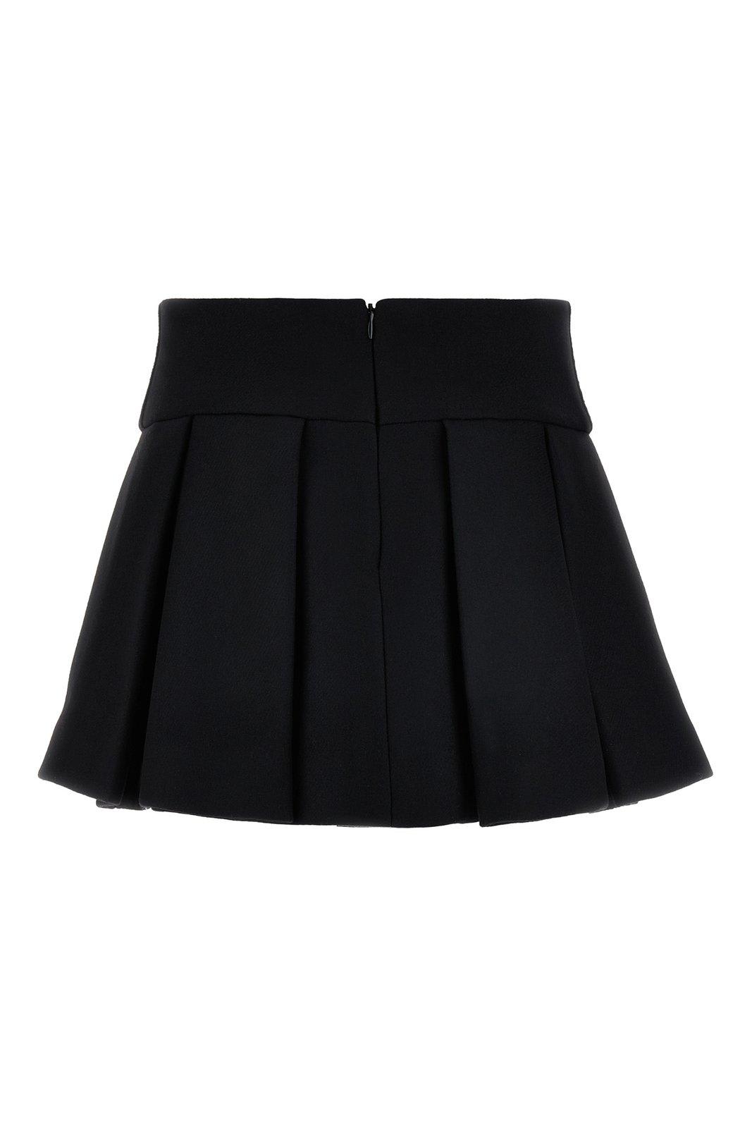 Pleated A-line skirt - Black