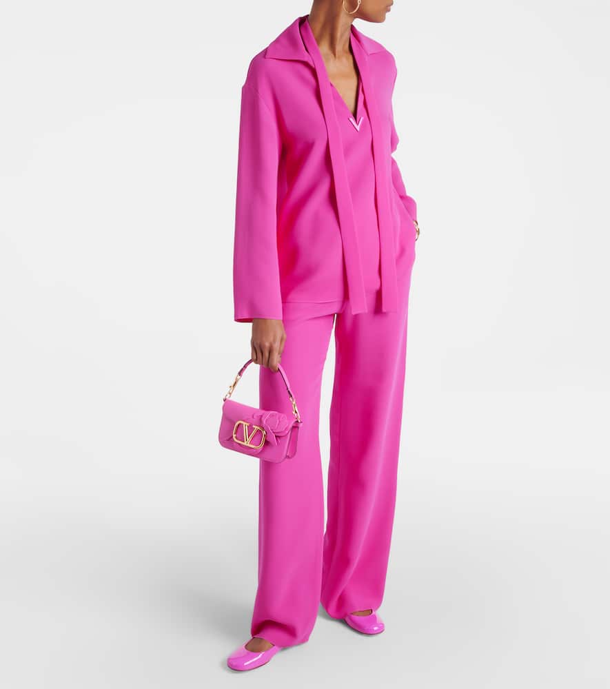 VGold tie-neck blouse