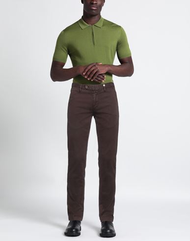 Myths Man Pants Dark brown Size 34 Cotton, Elastane