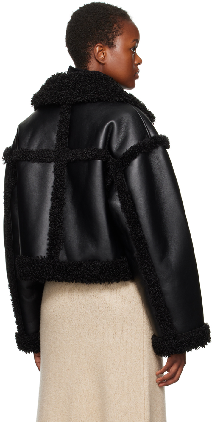 Stand Studio Black Kristy Faux-Shearling Jacket