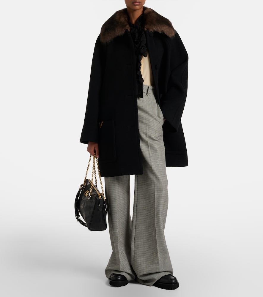 VLogo leather platform loafers