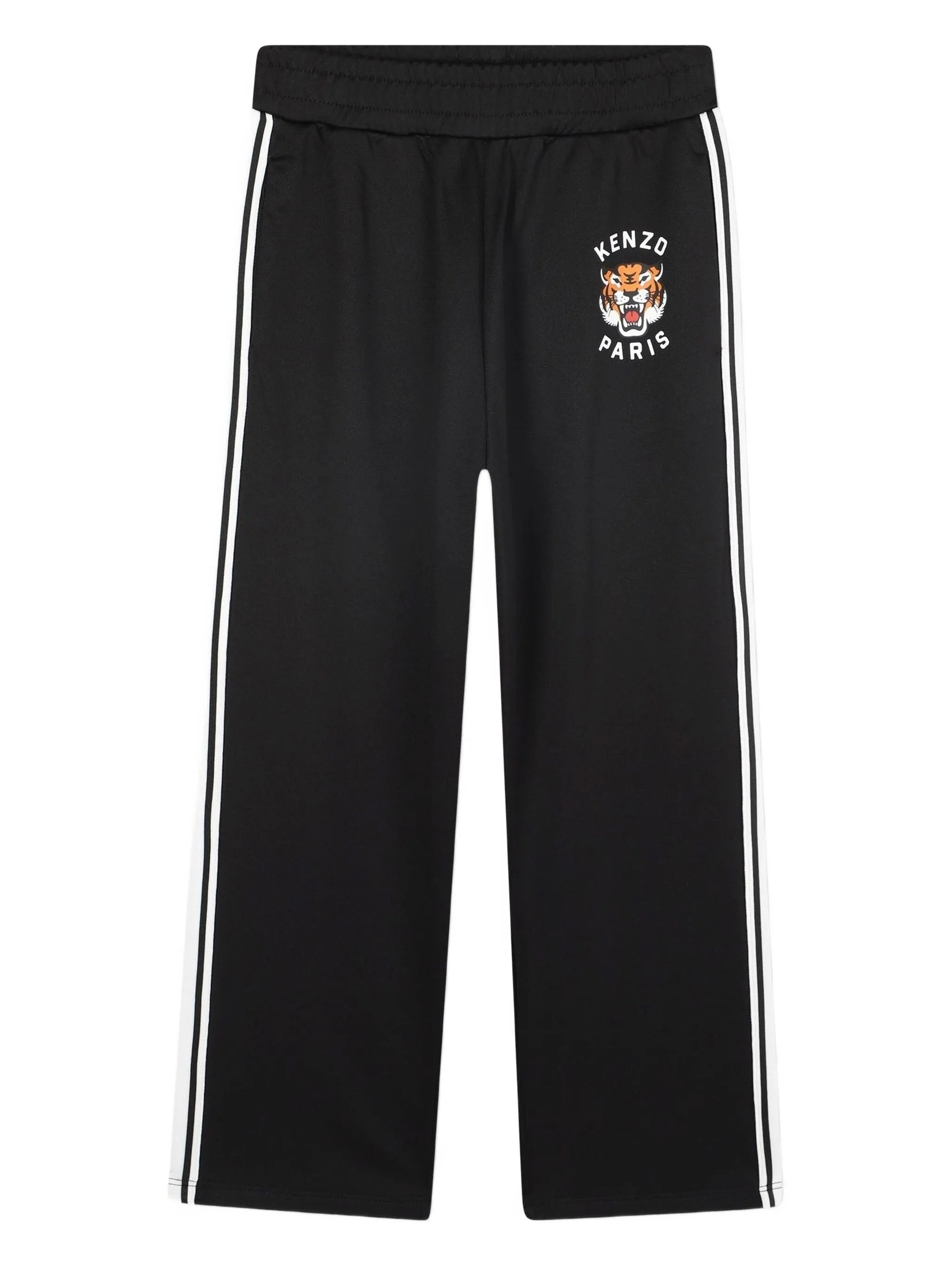 Sophisticated Waistband Logo Embroidered Mini Striped Pants