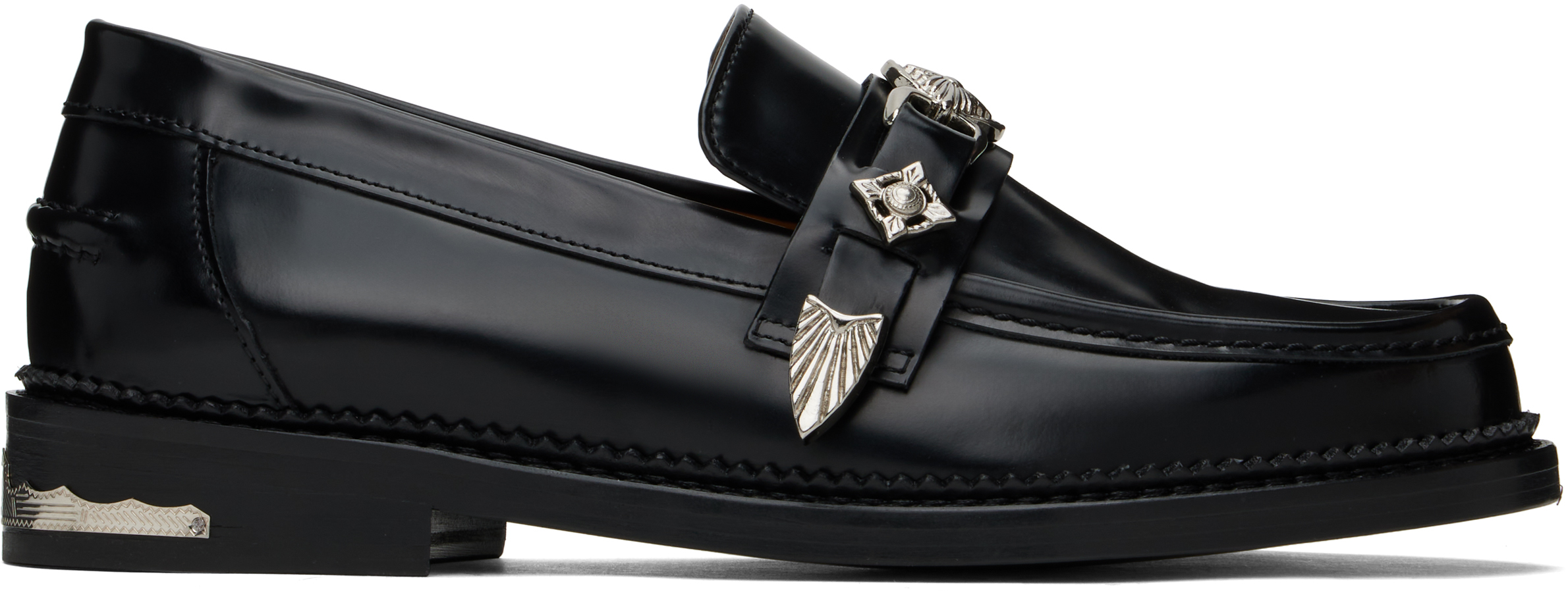 Toga Virilis Black Metal Loafers