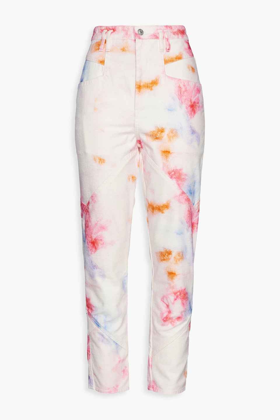 Eloisa tie-dyed high-rise tapered jeans