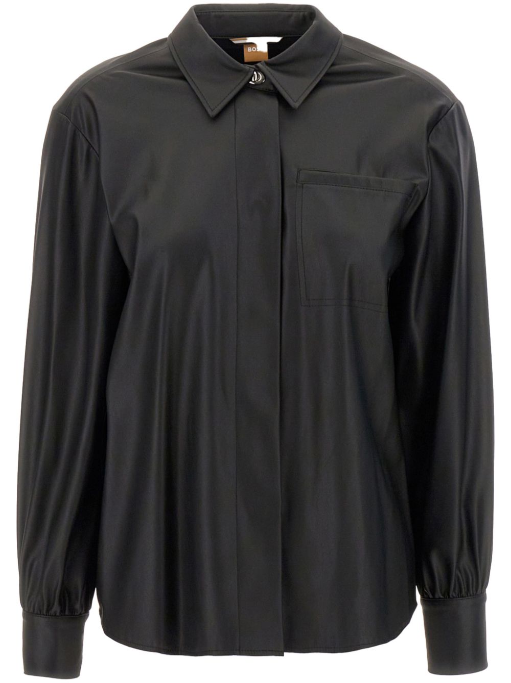 Faux-leather shirt - Black