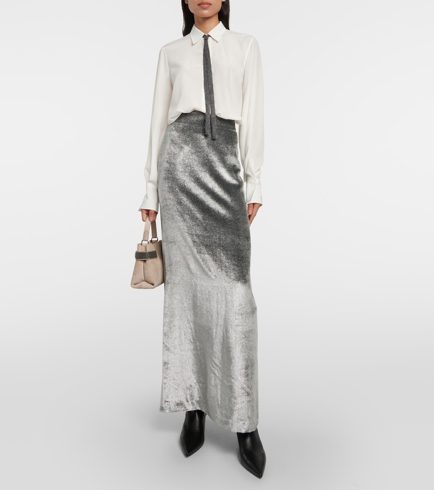 Velvet maxi skirt