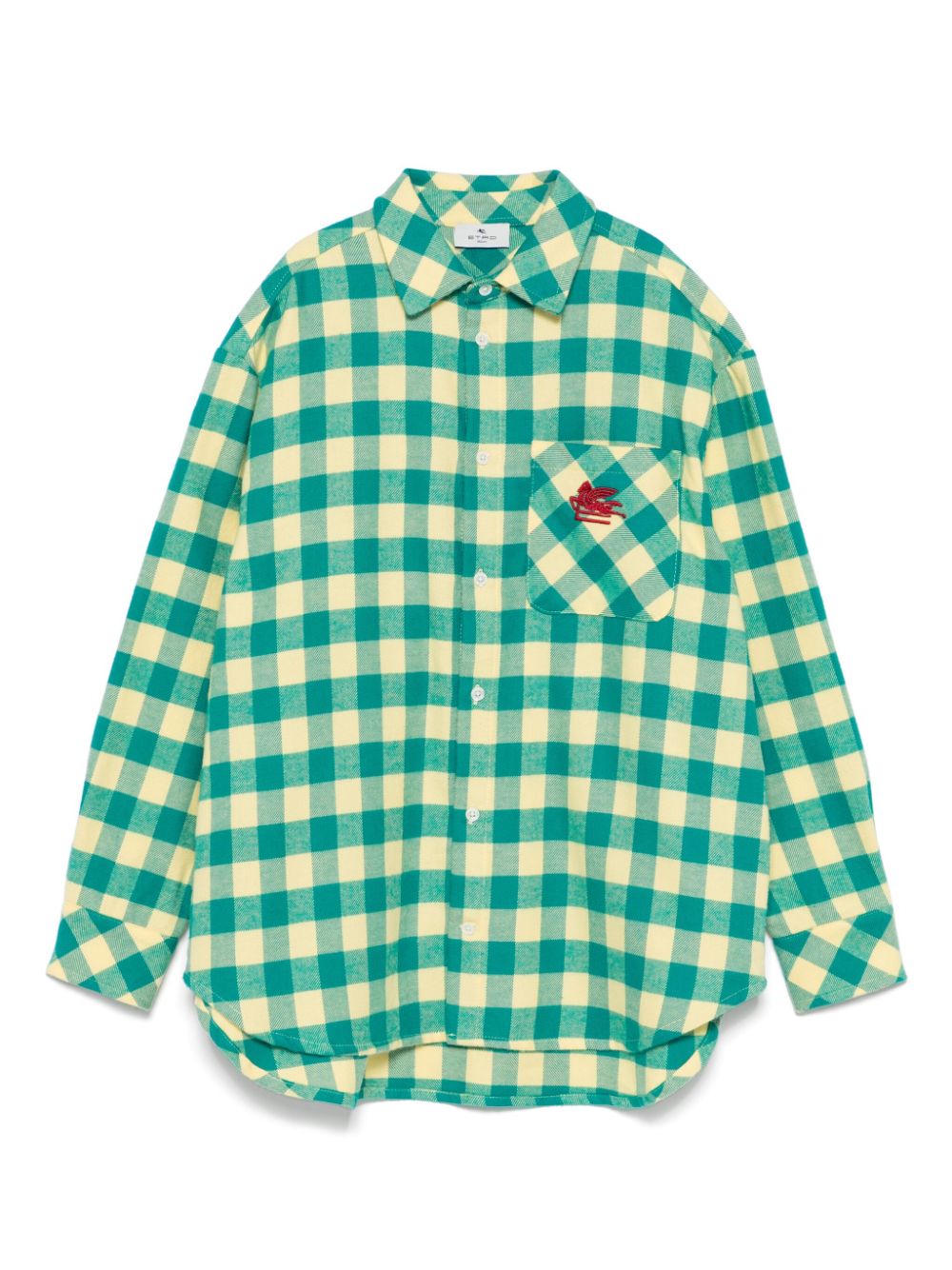 Gingham-pattern shirt - Green