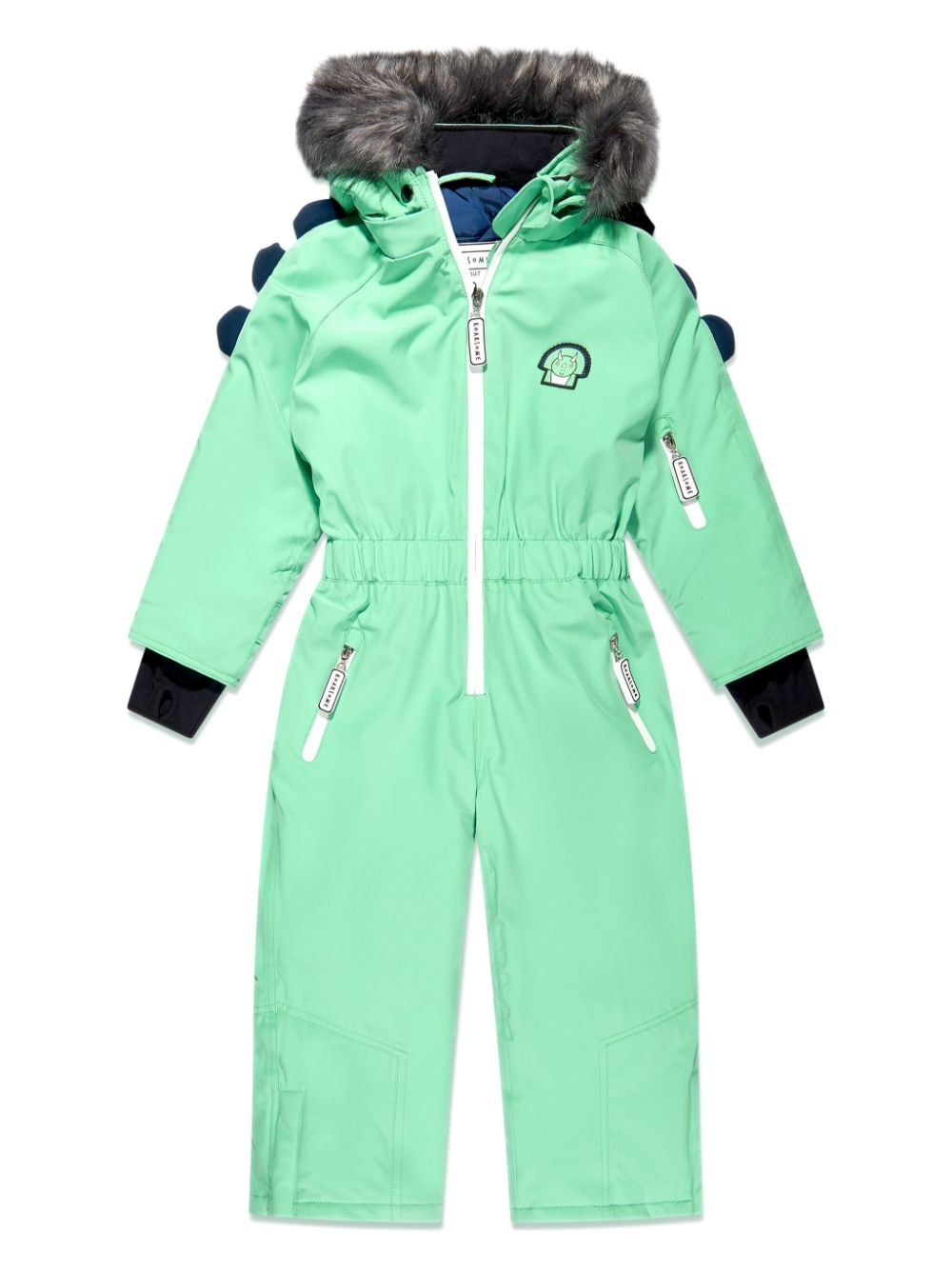 Spike The Dinosaur waterproof ski suit - Green