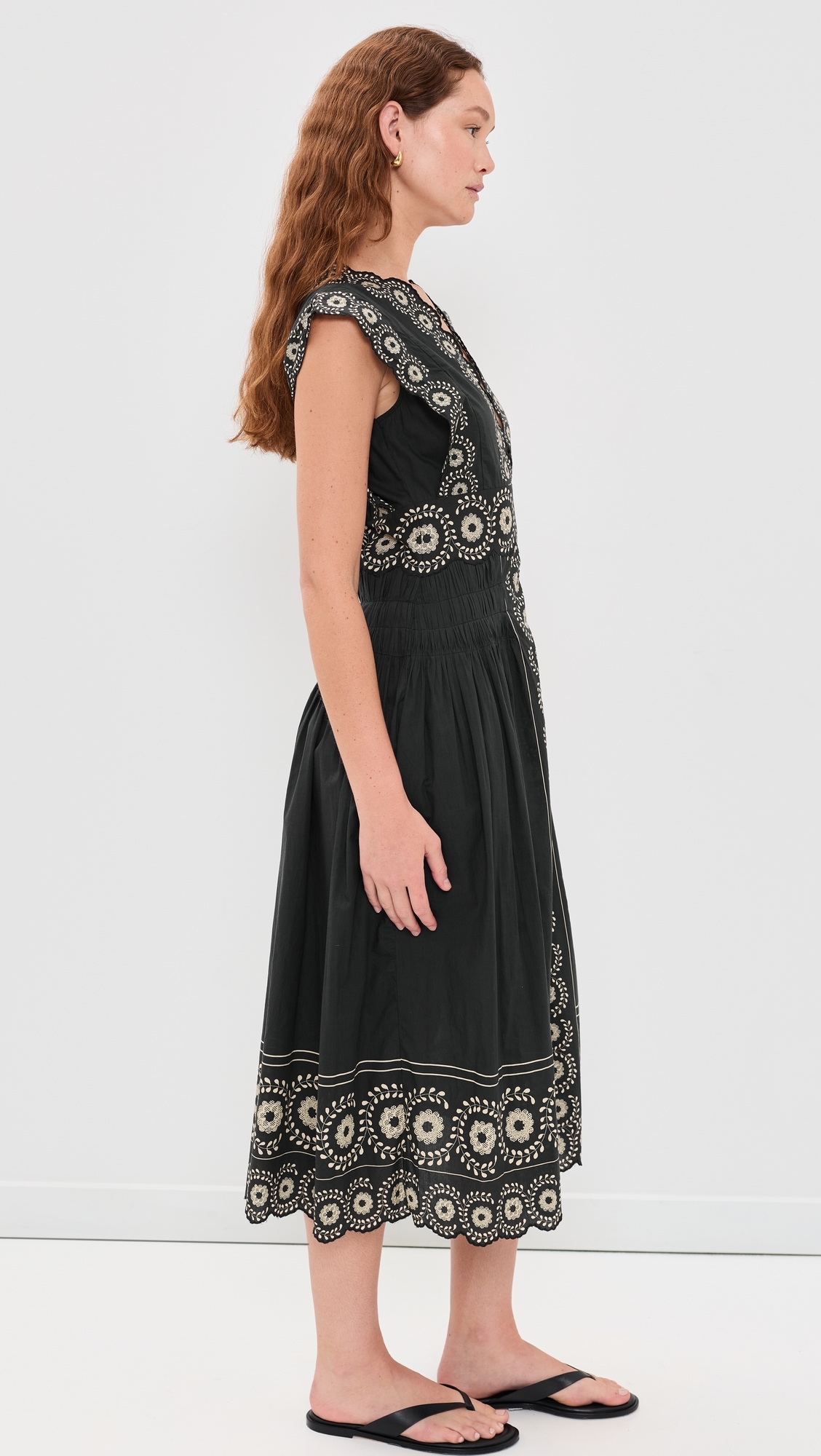 Mirabel Print Midi Dress Black