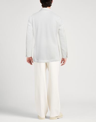 Man Blazer White Size 38 Polyester, Elastane