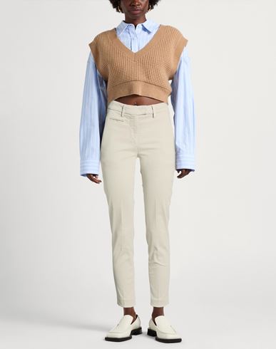 Woman Pants Taupe Size 29 Cotton, Elastane
