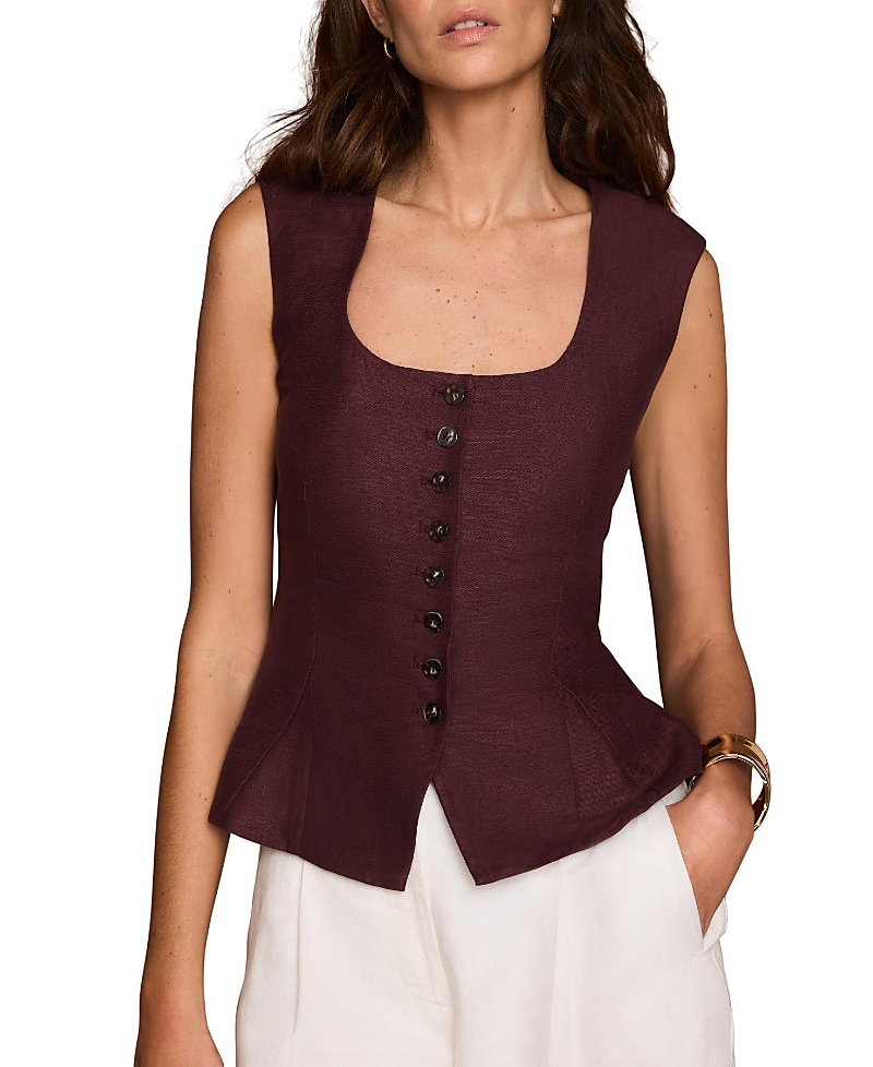 Women's Linen Blend Peplum Waistcoat