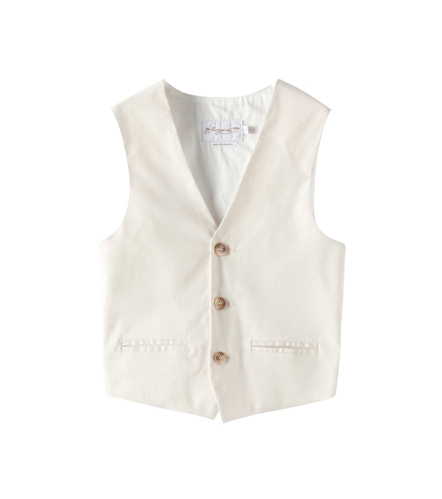 Angus striped cotton-blend vest