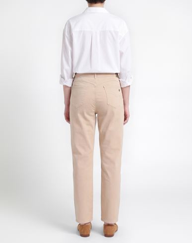 Woman Pants Beige Size 24 Cotton, Elastane