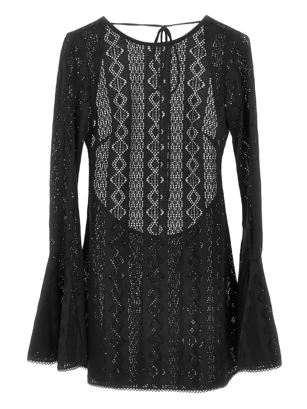 THE ANDAMANE open-knit mini dress - Black