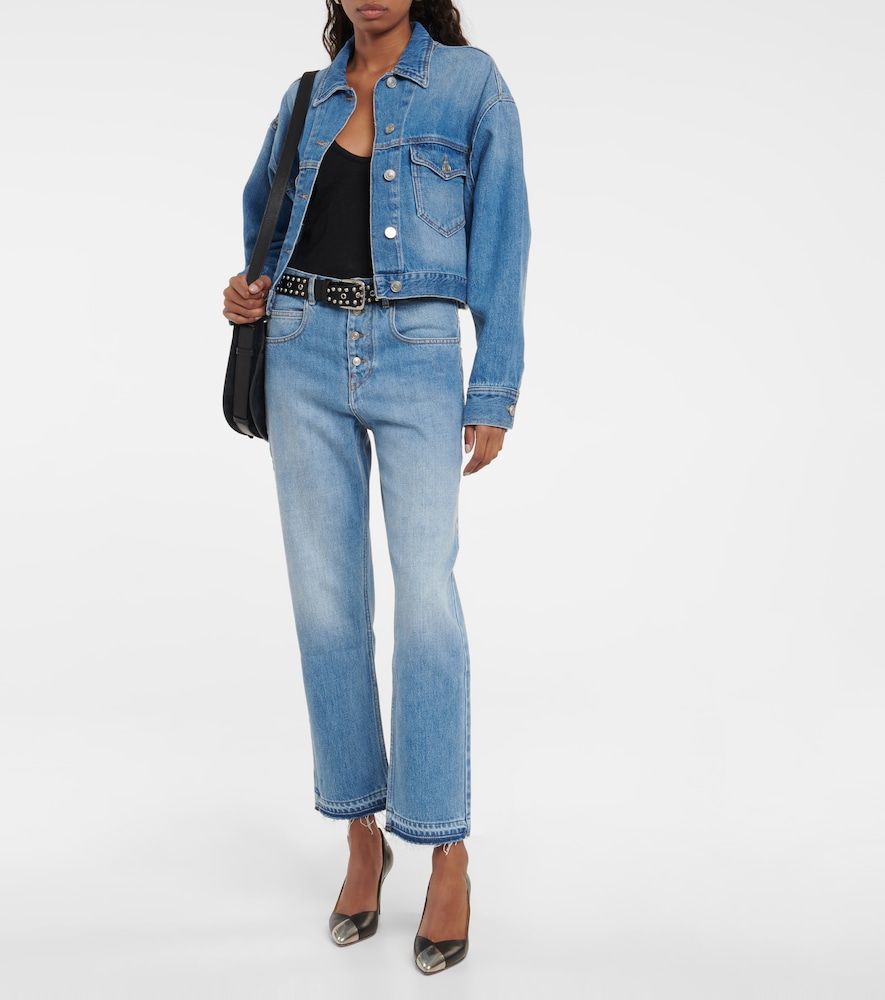 High-rise slim-fit pants