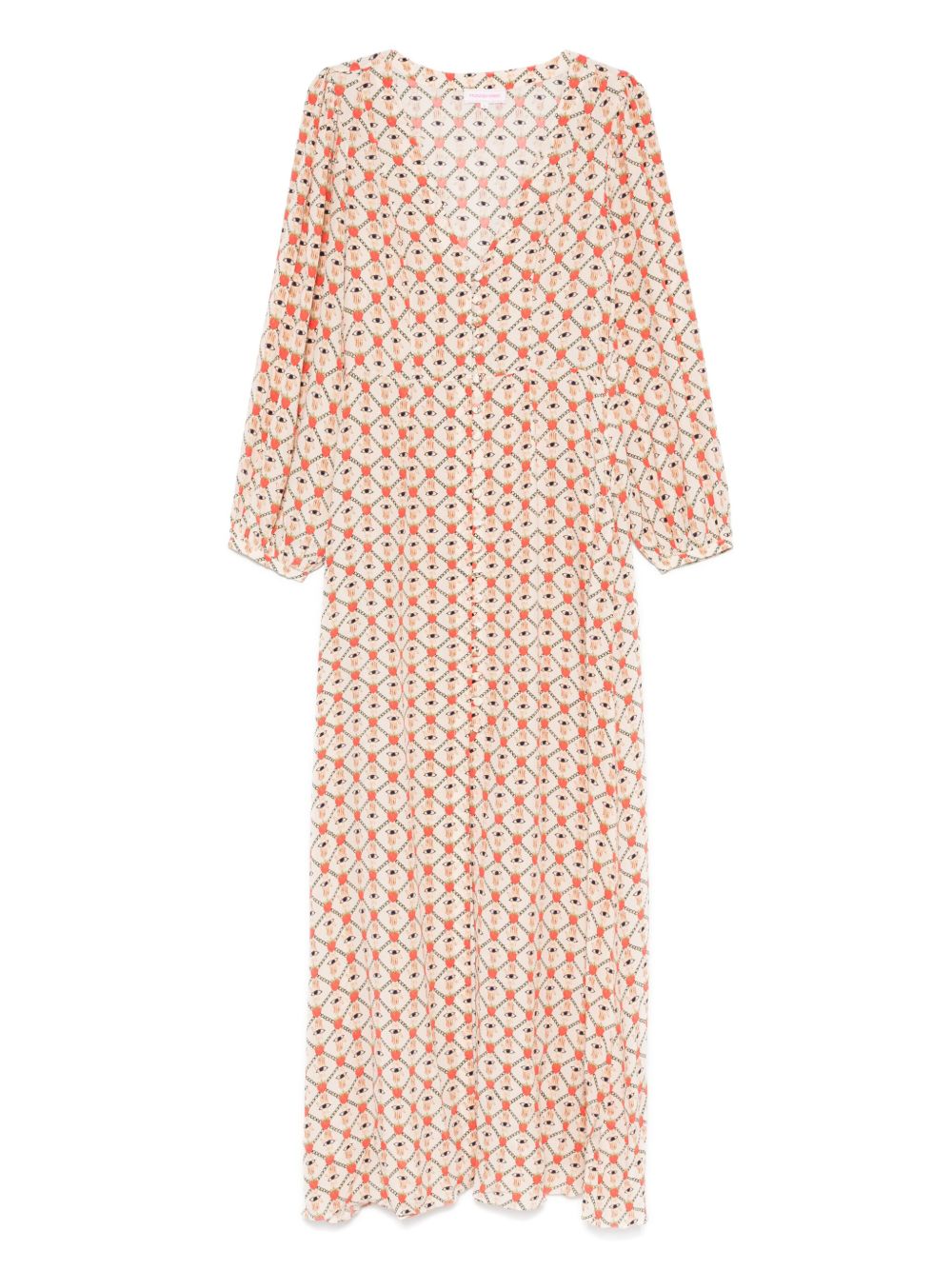 MUZUNGU SISTERS graphic-print maxi dress - Neutrals